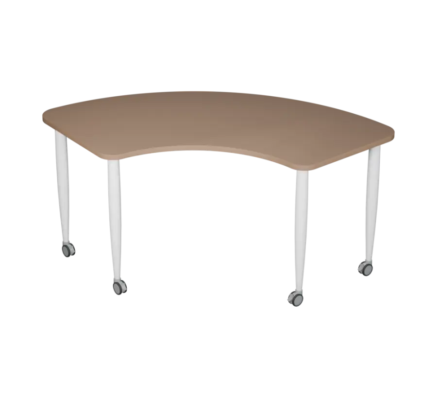 PLAYFORM 228 K modulární hravé stoly, mobilní, výška 750 mm, kovová podnož bílá, deska 25 mm, cappuc